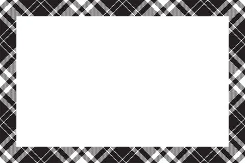 Vintage frame vector. Scottish border pattern retro style. Tartan plaid ornam Illustrazione stock