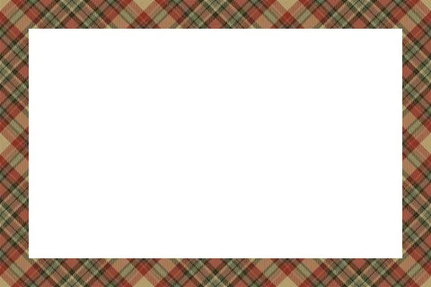 Vintage frame vector. Scottish border pattern retro style. Tartan plaid ornam Stock Illustration