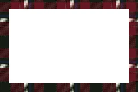 Vintage frame vector. Scottish border pattern retro style. Tartan plaid ornam Stock Illustration