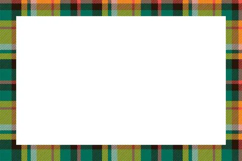 Vintage frame vector. Scottish border pattern retro style. Tartan plaid ornam Illustrazione stock