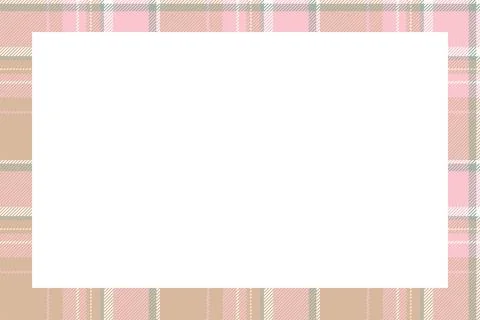 Vintage frame vector. Scottish border pattern retro style. Tartan plaid ornam Illustrazione stock