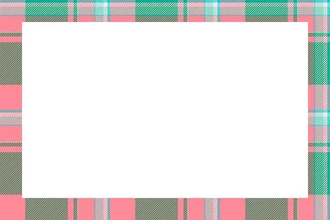 Vintage frame vector. Scottish border pattern retro style. Tartan plaid ornam Illustrazione stock