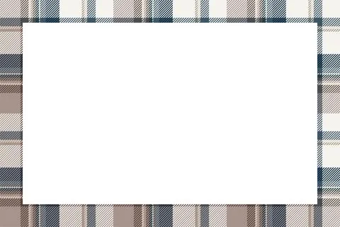 Vintage frame vector. Scottish border pattern retro style. Tartan plaid ornam Stock Illustration