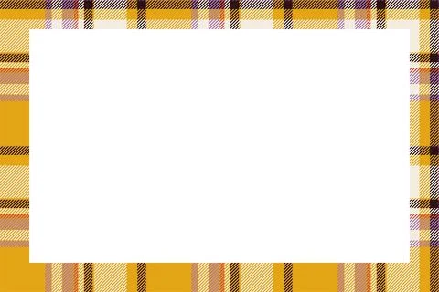 Vintage frame vector. Scottish border pattern retro style. Tartan plaid ornam Stock Illustration