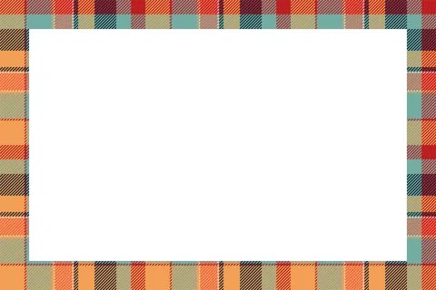 Vintage frame vector. Scottish border pattern retro style. Tartan plaid ornam Illustrazione stock