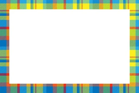 Vintage frame vector. Scottish border pattern retro style. Tartan plaid ornam Illustrazione stock