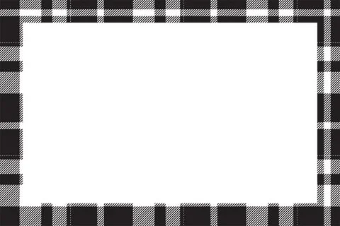 Vintage frame vector. Scottish border pattern retro style. Tartan plaid ornam Stock Illustration