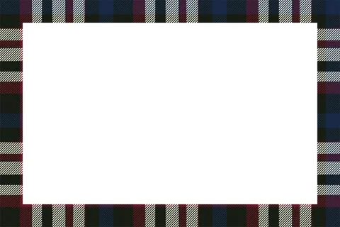 Vintage frame vector. Scottish border pattern retro style. Tartan plaid ornam Stock Illustration