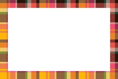 Vintage frame vector. Scottish border pattern retro style. Tartan plaid ornam Stock Illustration