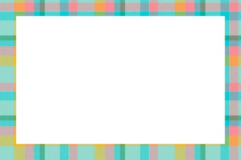 Vintage frame vector. Scottish border pattern retro style. Tartan plaid ornam Stock Illustration