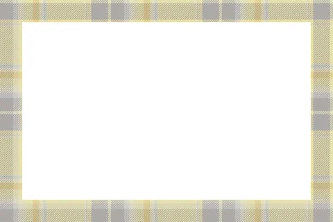 Vintage frame vector. Scottish border pattern retro style. Tartan plaid ornam Stock Illustration