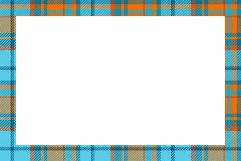 Vintage frame vector. Scottish border pattern retro style. Tartan plaid ornam Stock Illustration