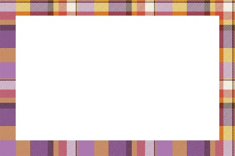 Vintage frame vector. Scottish border pattern retro style. Tartan plaid ornam Illustrazione stock