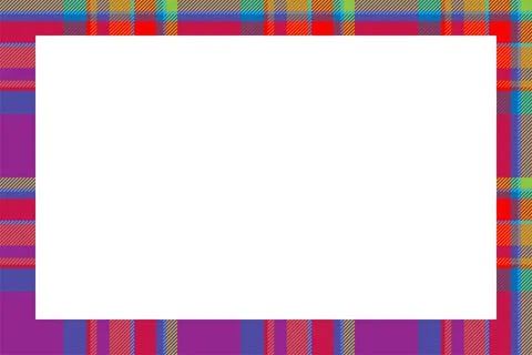 Vintage frame vector. Scottish border pattern retro style. Tartan plaid ornam Stock Illustration