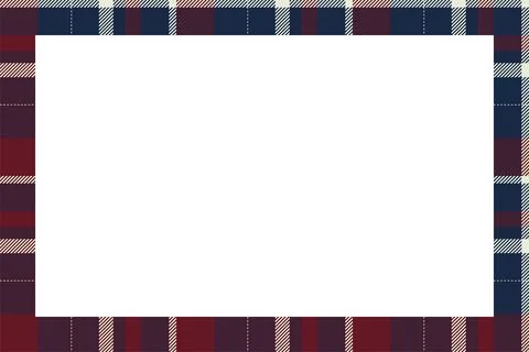 Vintage frame vector. Scottish border pattern retro style. Tartan plaid ornam Illustrazione stock