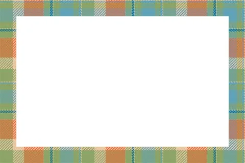 Vintage frame vector. Scottish border pattern retro style. Tartan plaid ornam 스톡 일러스트