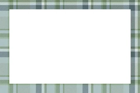 Vintage frame vector. Scottish border pattern retro style. Tartan plaid ornam Stock Illustration