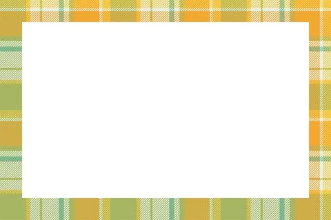 Vintage frame vector. Scottish border pattern retro style. Tartan plaid ornam Stock Illustration
