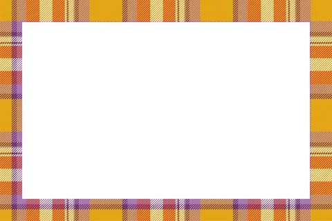 Vintage frame vector. Scottish border pattern retro style. Tartan plaid ornam Illustrazione stock