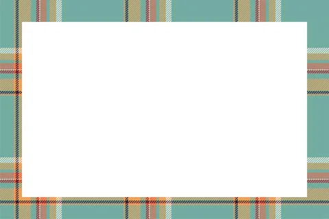 Vintage frame vector. Scottish border pattern retro style. Tartan plaid ornam Stock Illustration