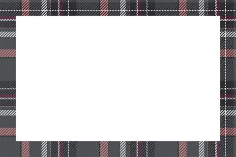 Vintage frame vector. Scottish border pattern retro style. Tartan plaid ornam Stock Illustration