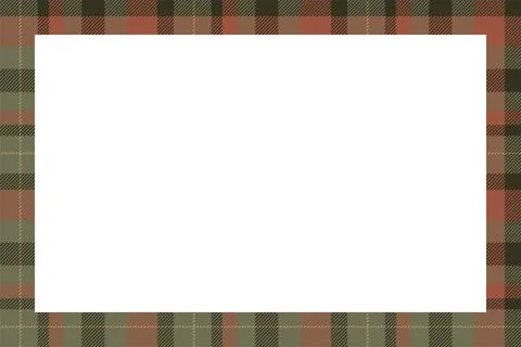 Vintage frame vector. Scottish border pattern retro style. Tartan plaid ornam Illustrazione stock