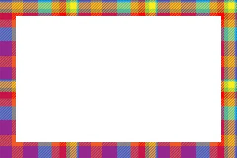 Vintage frame vector. Scottish border pattern retro style. Tartan plaid ornam イラスト素材