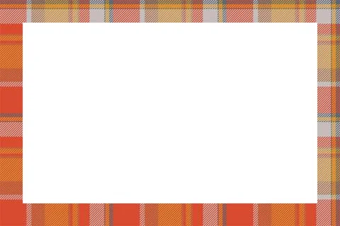 Vintage frame vector. Scottish border pattern retro style. Tartan plaid ornam 스톡 일러스트