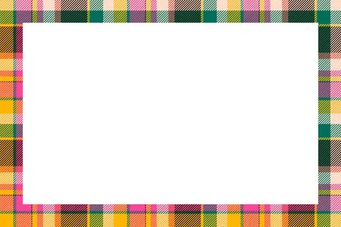Vintage frame vector. Scottish border pattern retro style. Tartan plaid ornam Illustrazione stock