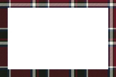 Vintage frame vector. Scottish border pattern retro style. Tartan plaid ornam Stock Illustration
