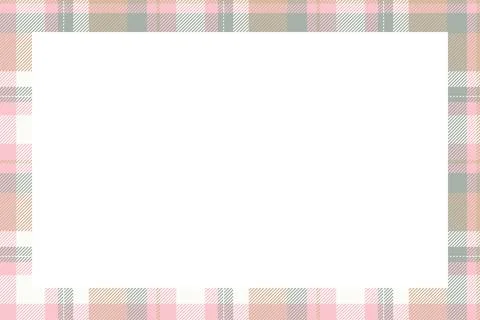 Vintage frame vector. Scottish border pattern retro style. Tartan plaid ornam Illustrazione stock