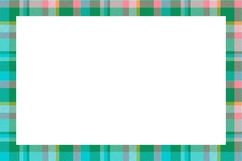 Vintage frame vector. Scottish border pattern retro style. Tartan plaid ornam 스톡 일러스트