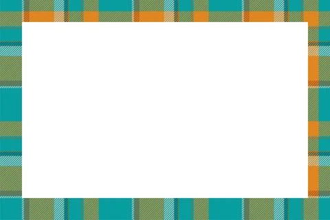 Vintage frame vector. Scottish border pattern retro style. Tartan plaid ornam Stock Illustration