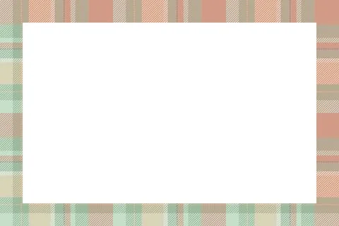 Vintage frame vector. Scottish border pattern retro style. Tartan plaid ornam 스톡 일러스트