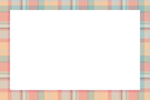 Vintage frame vector. Scottish border pattern retro style. Tartan plaid ornam Stock Illustration