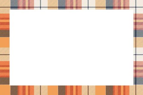 Vintage frame vector. Scottish border pattern retro style. Tartan plaid ornam Stock Illustration