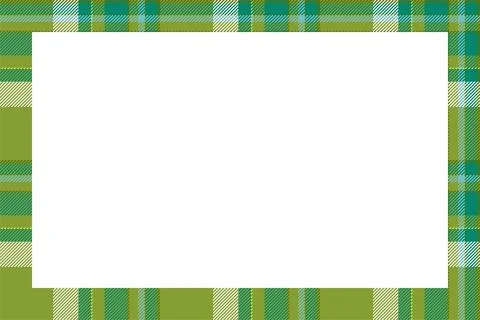 Vintage frame vector. Scottish border pattern retro style. Tartan plaid ornam Stock Illustration