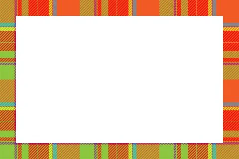 Vintage frame vector. Scottish border pattern retro style. Tartan plaid ornam Stock Illustration