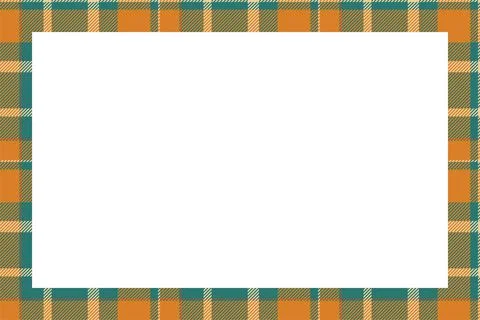 Vintage frame vector. Scottish border pattern retro style. Tartan plaid ornam Stock Illustration