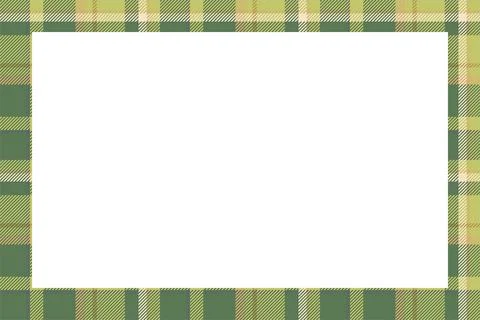 Vintage frame vector. Scottish border pattern retro style. Tartan plaid ornam Stock Illustration