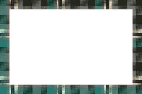 Vintage frame vector. Scottish border pattern retro style. Tartan plaid ornam Stock Illustration