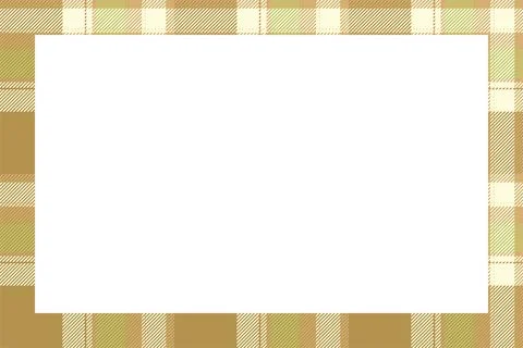 Vintage frame vector. Scottish border pattern retro style. Tartan plaid ornam Stock Illustration