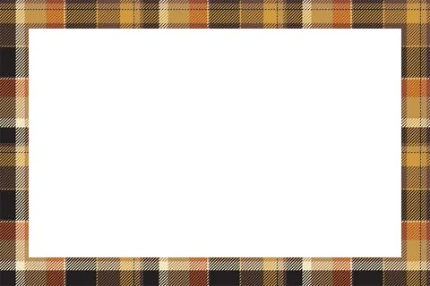 Vintage frame vector. Scottish border pattern retro style. Tartan plaid ornam Stock Illustration