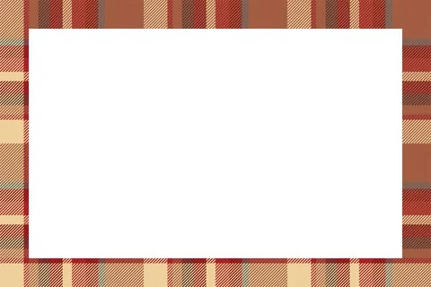 Vintage frame vector. Scottish border pattern retro style. Tartan plaid ornam Stock Illustration