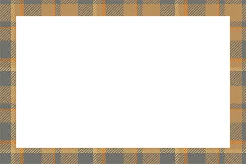 Vintage frame vector. Scottish border pattern retro style. Tartan plaid ornam Stock Illustration