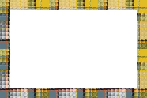 Vintage frame vector. Scottish border pattern retro style. Tartan plaid ornam Illustrazione stock