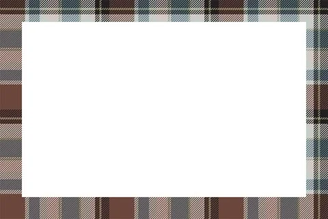 Vintage frame vector. Scottish border pattern retro style. Tartan plaid ornam Illustrazione stock