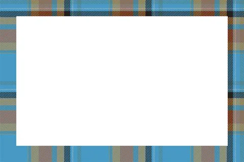 Vintage frame vector. Scottish border pattern retro style. Tartan plaid ornam Stock Illustration