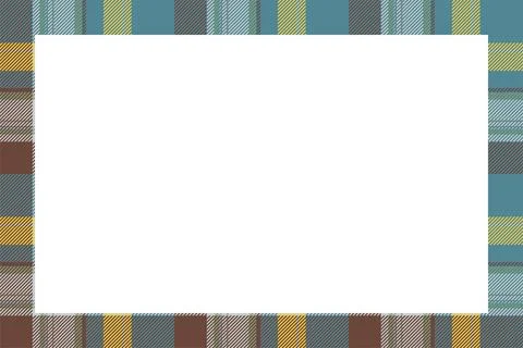 Vintage frame vector. Scottish border pattern retro style. Tartan plaid ornam Stock Illustration