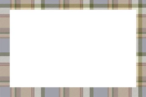 Vintage frame vector. Scottish border pattern retro style. Tartan plaid ornam Stock Illustration